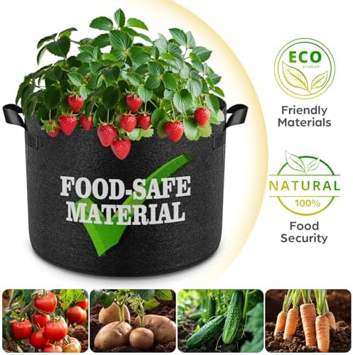 Jorvila 5-Pack 10 Gallon Grow Bags