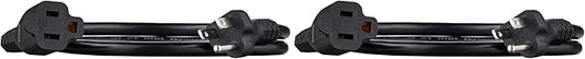 Amazon Basics Extension Cord, 13 Amps, 125V, 3 Foot, Black - Pack of 2