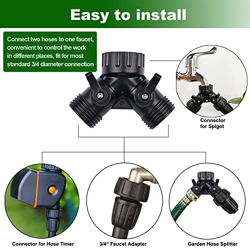 1/2 Inch Drip Irrigation Tubing Adapter,2 Way Y Hose Splitter