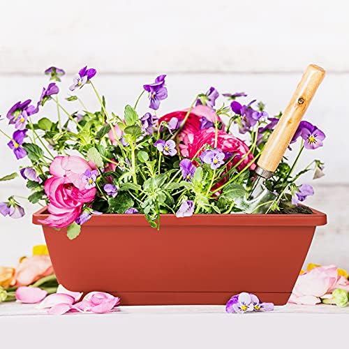 Window Box Planter,7 Pack Plastic Vegetable Flower Planters Boxes