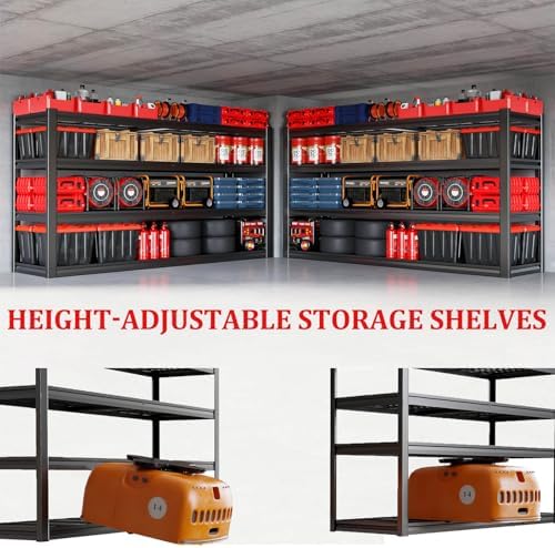 67" Wide Garage Shelving Unit, 30" D Heavy Duty Garage Storage Shelves,3500 LBS Capacity, Industrial Adjustable Shelves for Basement,Kitchen,Warehouse