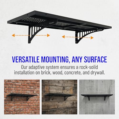 2 Pack Heavy Duty Garage Wall Shelving 45.3 x 16.5 Inch