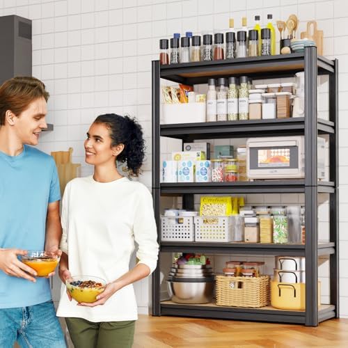Set of 6 Heavy Duty Garage Shelving Unit, 71.2" Hx35.4 Wx15.7 D, 5-Tier Adjustable Storage Shelves for Garage Storage, Standing Shelf Unit & Shelves Organizer for Home, Warehouse, Workshop