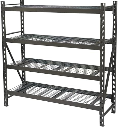 Ironton 4-Tier Industrial Steel Shelving Unit, 8,000-Pound Load Capacity, Garage Storage Rack, 77" W x 24" D x 72" H