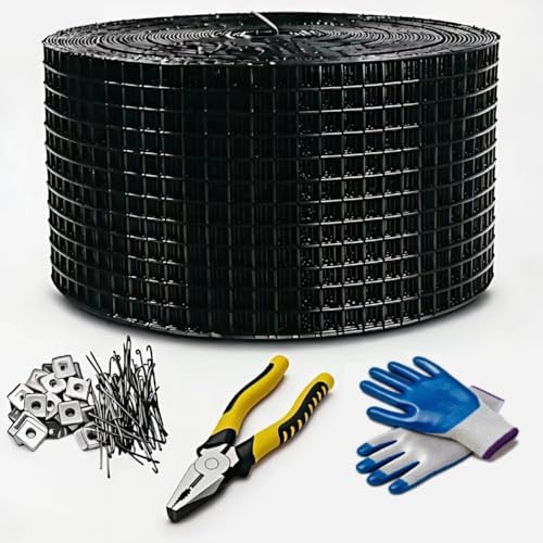 Solar Panel Bird Guard Mesh 6In x100 Ft 70 Fasteners Solar Critter Guard Solar Panel Pigeon Guard Bird proofing Solar Panel Bird mesh PVC Coated Galvanized net Pigeon Deterrent