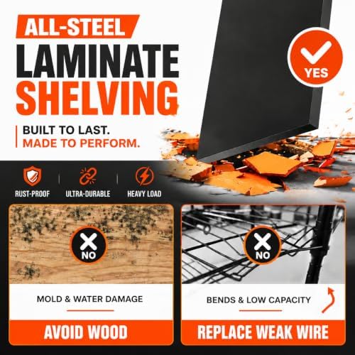 PRESTELION Garage Shelving 3000 LBS Adjustable Metal Storage Shelves