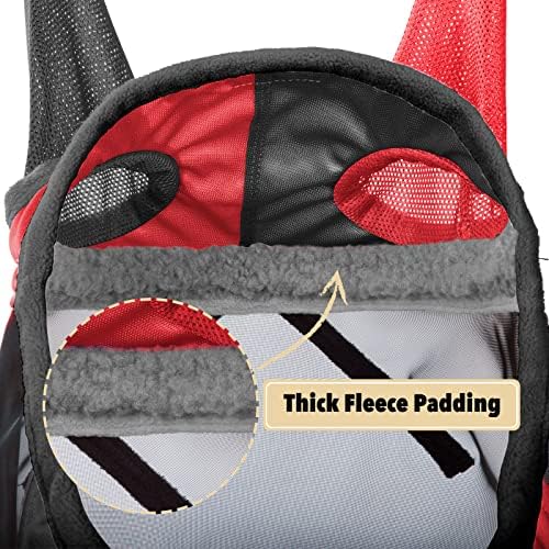 Harrison Howard Pro Luminous Horse Fly Mask Long Nose with Ears UV Protection for Horse Scarlet Red/Black XL Extra Full Size