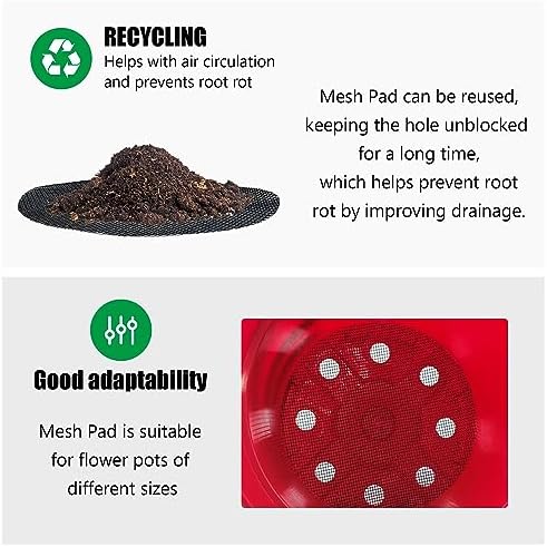 RooTrimmer 200 Pack 68MM, 2.7 inch Round Mesh Nets for Block Soil Leaking of 4 inch Nursery Pots(or Other Pots Bottom Around 2.7")