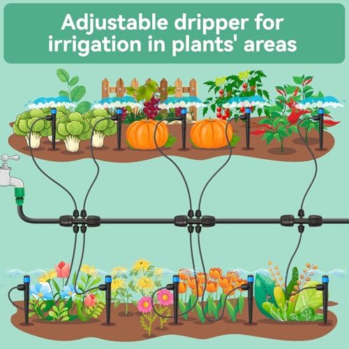 Adjustable Drip Irrigation Emitters for 1/4" Tubing, 25pcs