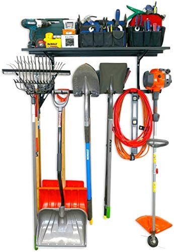 StoreYourBoard Tool Max Garage Storage Rack Shelf – Adjustable Wall Mount Garage Tool Organizer, Heavy Duty Steel Tool Rack with Shelf, Holds up to 300 lbs