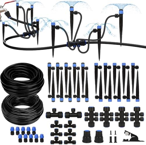 230FT Drip Irrigation System with 1/2" 1/4" Irrigation Tubing and Emitters