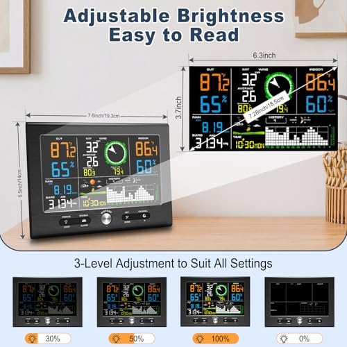 Urageuxy Wireless Weather Station Indoor Outdoor for Home