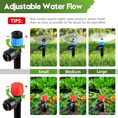 110FT Drip Irrigation System Kit, Automatic Garden Watering System