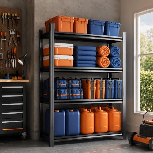 Garage Shelving, Heavy Duty Adjustable Boltless Metal Storage Shelves