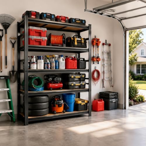 PRESTELION Garage Shelving 3000 LBS Adjustable Wood Storage Shelves