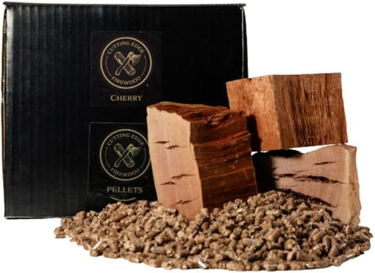 Cutting Edge Firewood Cherry BBQ Wood Pellets – 100% Natural Hardwood Grilling Pellets for Smokers, Pellet Grills, and Outdoor Cooking – Mild Fruity Smoke, 15 lb Bag