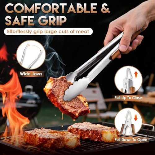 TIVOLI 3PCS Grilling Accessories Set - Heavy Duty BBQ Tool Set