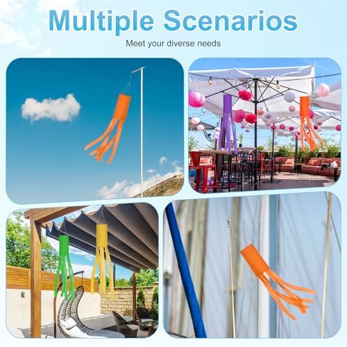 M METERXITY 1-Pack Windsock Flag, Colorful Wind Socks for Garden/Yard/Patio/Home Decor, Spring Summer Fall Winter Outdoor Hanging Decoration [39.4 in / 100cm, Orange]