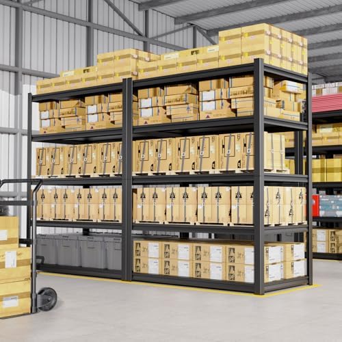 2 Pack Storage Shelves, 2500lbs Garage Shelving,Adjustable Heavy Duty Shelving Unit,5T Tall Garage Shelves，Metal Standing Shelf Units,Utility Rack For Kitchen Warehouse Industrial Basement 71*35*16