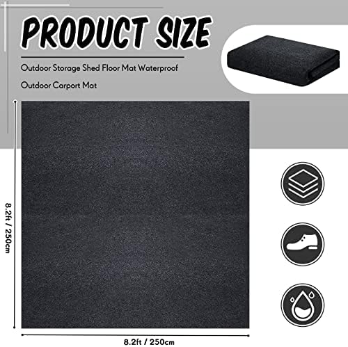Shed Floor Mat 8.2 x 8.2 ft, PE Backing for Large Sheds, Garage and Carport