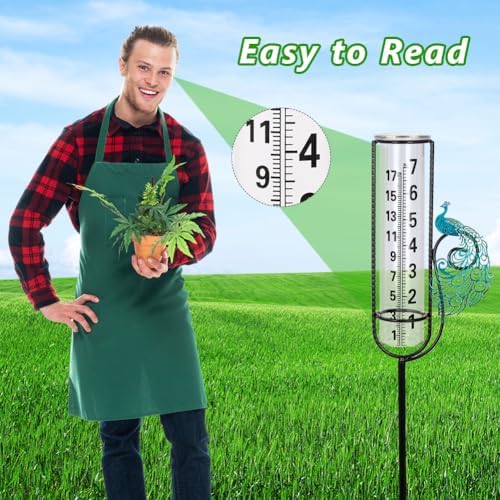 Stargarden Rain Gauge, Outdoor Peacock Rain Gauge