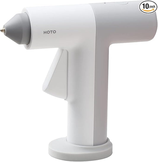 HOTO Cordless Hot Glue Gun, Minimalist Style, 30s Heating Fast, Smart Power-off, Compact Size, Intelligent Temperature Control, USB-C Rechargeable,10 Glue Sticks for Crafts, DIY Arts, Home Repairs