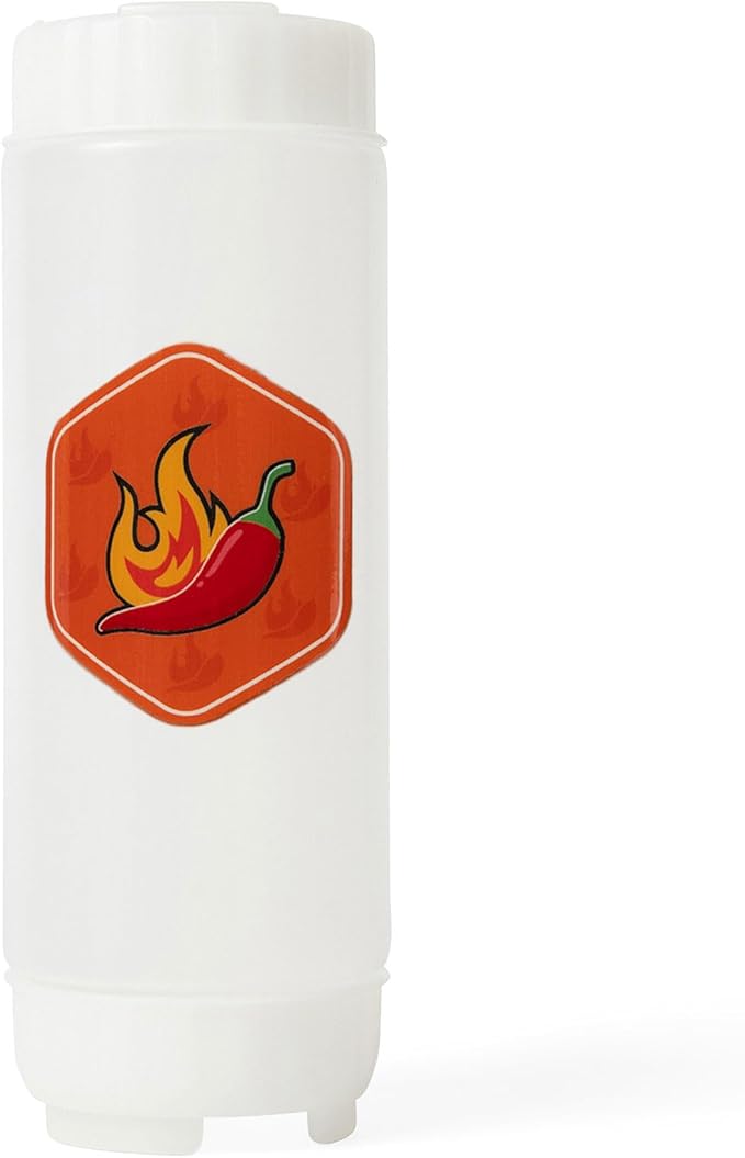 18oz Refillable FIFO Squeeze Bottle for Hot Sauce – BPA-Free No-Drip Condiment Dispenser with Twist Cap, Dishwasher Safe for Sriracha, Chili Garlic, Spicy Oil, Buffalo