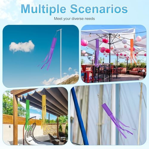 M METERXITY 1-Pack Windsock Flag, Colorful Wind Socks for Garden/Yard/Patio/Home Decor, Spring Summer Fall Winter Outdoor Hanging Decoration [59 in / 150cm, Purple]