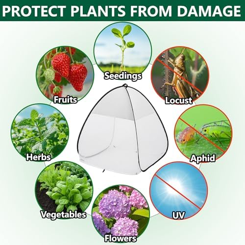 2Pcs Pop Up Garden Netting Bug and Shade Cover,Plant Sun Shade Netting Tent