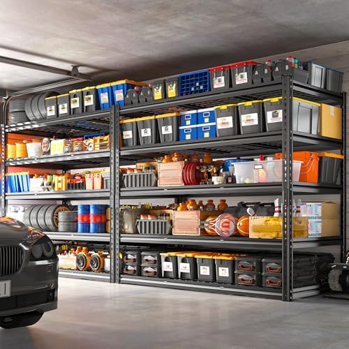 REIBII 5 Tier Heavy Duty Garage Shelving for Basement Warehouse Pantry