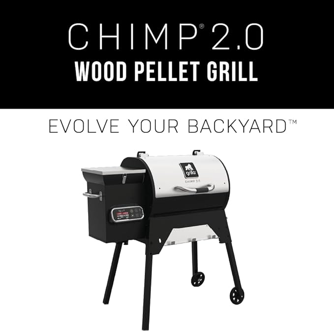 GRILLA Chimp 2.0 Tailgater Pellet Grill with Foldable Design, Wifi Connectivity, Compact Design, For Outdoor Grilling, Tailgating, and BBQ