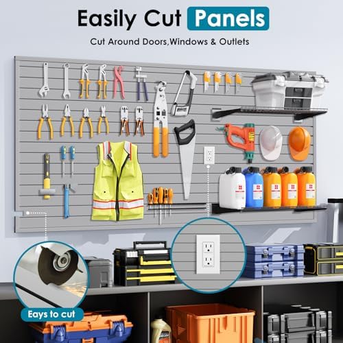 Brakki Slat Wall Paneling 4x8 Ft, Slatwall Garage Organizer Storage System
