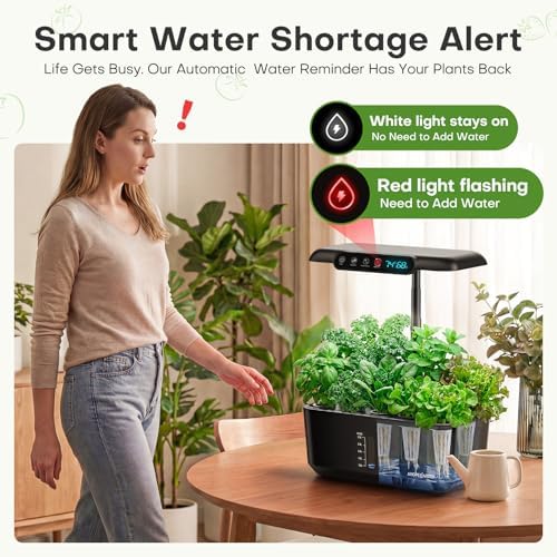 Ahopegarden Hydroponics Growing System: 10 Pods Temp ＆ Humidity Display