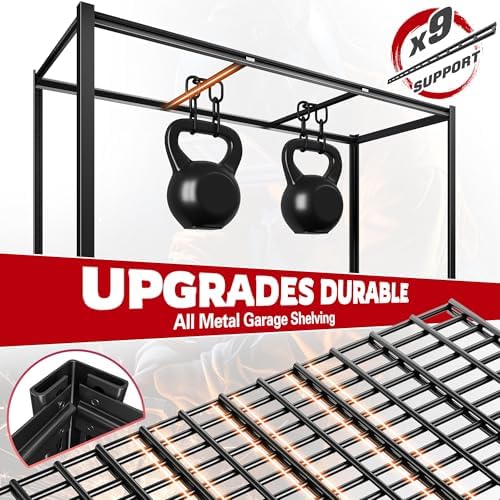 REIBII 60" W Garage Shelving, 3000LBS Storage Shelves, 6 Tier Heavy Duty Shelving, Adjustable Metal Shelving Units and Storage Rack for Warehouse, Pantry, Basement, 60" W x 84" Hx 24" D, 2 Pack