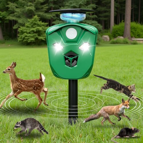 Balkene Home Solar Ultrasonic Animal Repeller Outdoor, 360 Degree Coverage