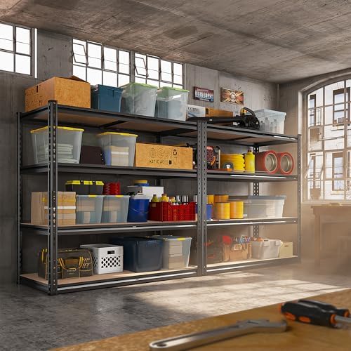 REIBII 2000LBS Storage Shelves,4-Tier Adjustable Garage Shelving for Pantry