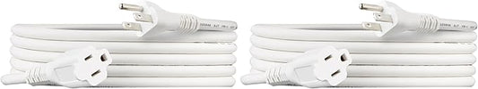 Amazon Basics Extension Cord, 13 Amps, 125V, 10 Foot, White - Pack of 2