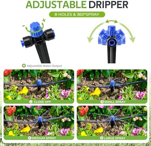 HIRALIY 80ft Push-to-Connect Drip Irrigation Kit