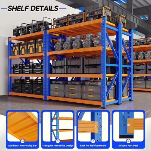 Heavy‑Duty Metal Garage Shelving Unit, 3000 LBS Total Load Capacity