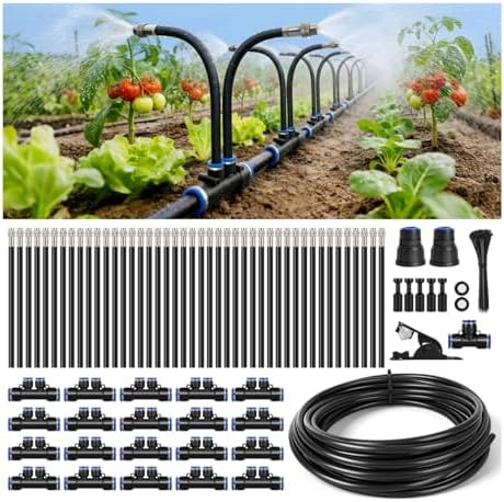 75FT High-Flow Irrigation System for Garden, 12mm Main Tubing, 40 Nozzles