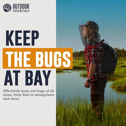 Mosquito Head Net Mesh Face Cover – Bug Face Netting Protection Against Gnats, Midges, Black Flies – Head Net for Men & Women, Hunting, Fishing, Camping, Gardening – No-See-Um Insect Netting