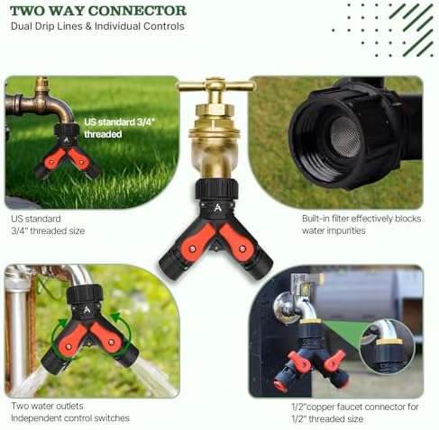 Anleolife 230FT Drip Irrigation System Kit, Complete Garden Watering System