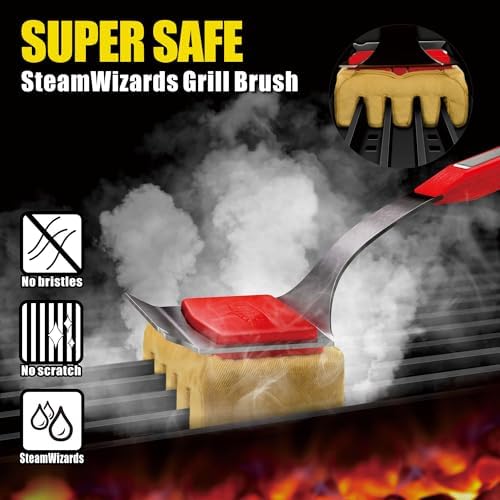 GRILLART Grill Brush Bristle Free, Replaceable BBQ Cleaning Pad (No Handle), Safe Replacement Cleaning Pad/Head for Cast Iron/Stainless Steel Grates - Deep-Reach