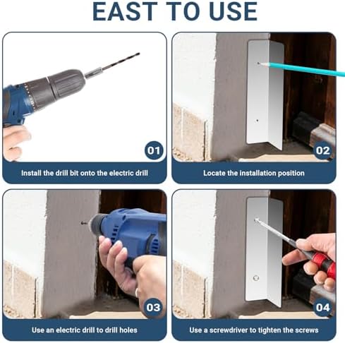 2 Pcs Heavy Duty Stainless Steel Garage Door Rodent and Snake Guard, Permanent Seal Protection Kit, Fits Most Standard Garage Doors