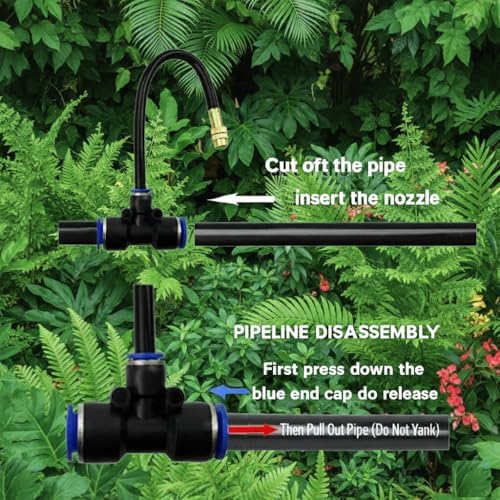 Automatic Garden Irrigation System 100ft with 18 Adjustable Copper Nozzles