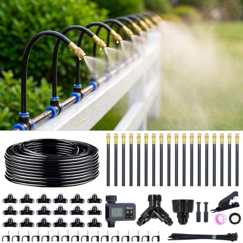 Thiswing 100FT 360° Adjustable Irrigation System with Water Timer