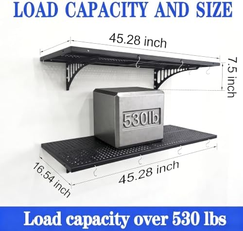 4 Pack Heavy Duty Garage Wall Shelving 45.3 x 16.5 Inch