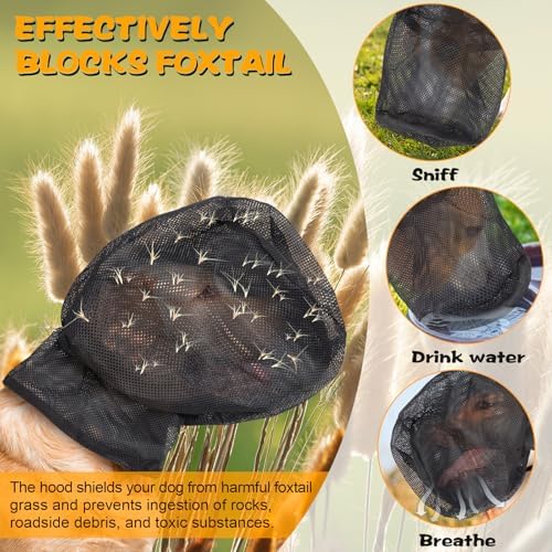 Foxtail Mask for Dogs(XL), Field Net Guard Dog Foxtail Protection Hood for Dogs Prevent Foxtails Thorns Rocks Insects, Dog Face Guard for Hiking,Outdoor Adventures