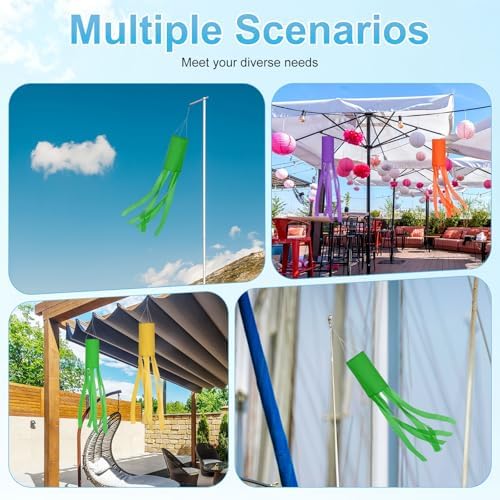 M METERXITY 1-Pack Windsock Flag, Colorful Wind Socks for Garden/Yard/Patio/Home Decor, Spring Summer Fall Winter Outdoor Hanging Decoration [39.4 in / 100cm, Green]