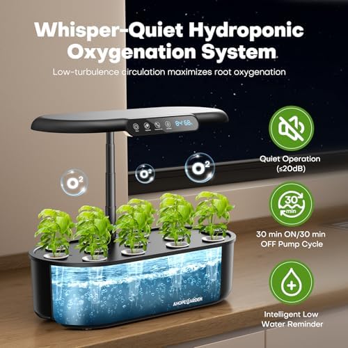 Ahopegarden Hydroponics Growing System: 12 Pods Temp ＆ Humidity Display